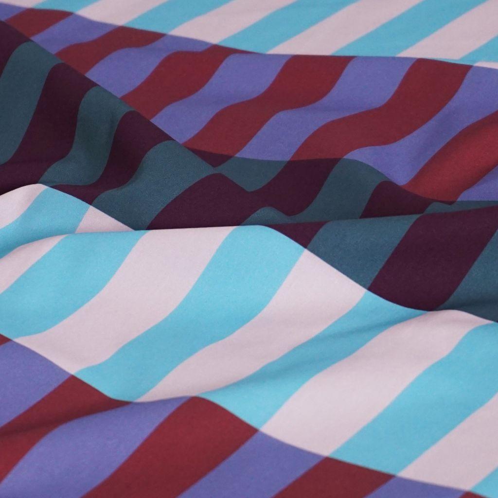 Preview: Baumwollstoff Motivdruck Blocks hellblau flieder weinrot